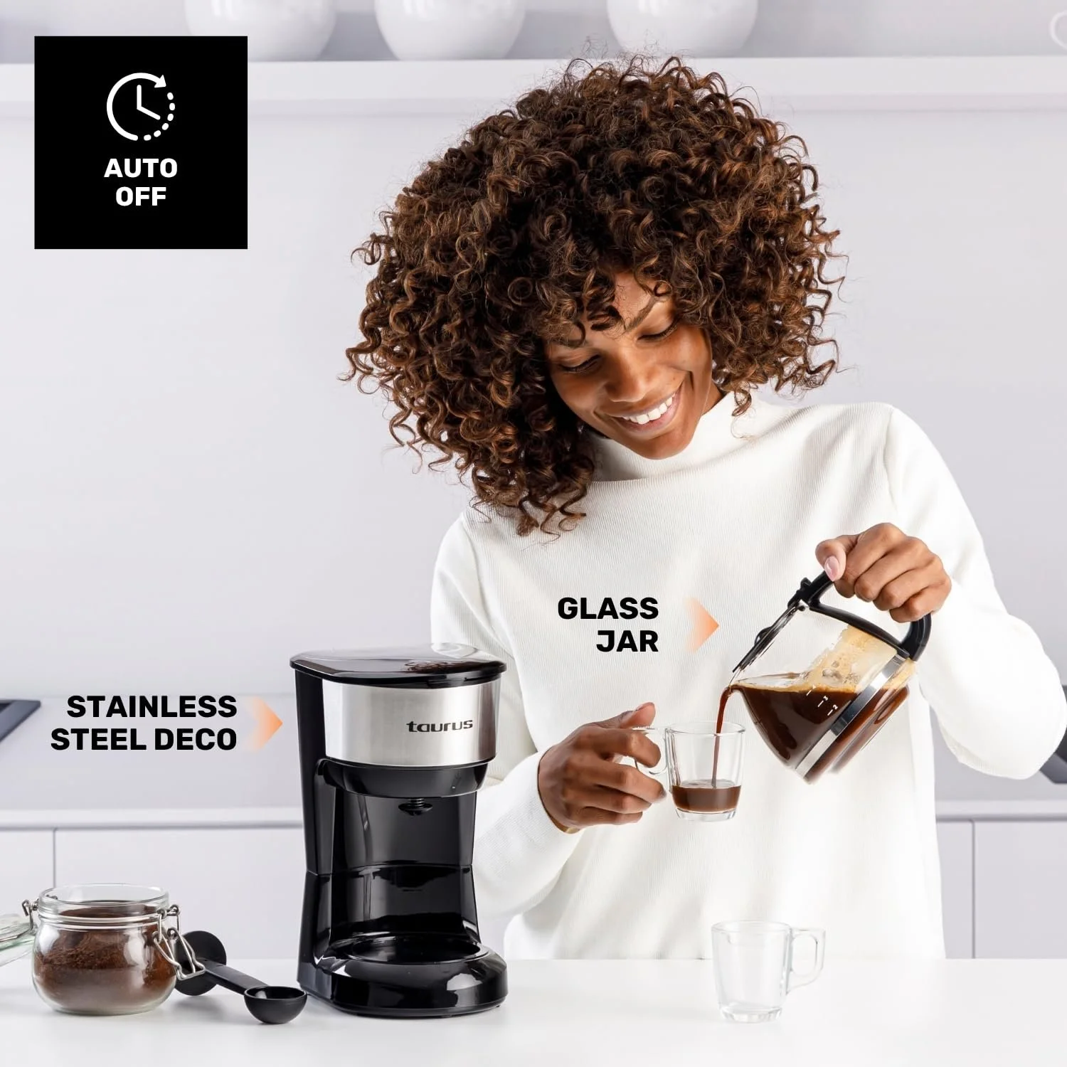 Капельная кофеварка Taurus Verona 6 Inox 6 чашек 600 W Стеклянный кувшин Многоразовый фильтр Нержавеющая сталь, фото №7