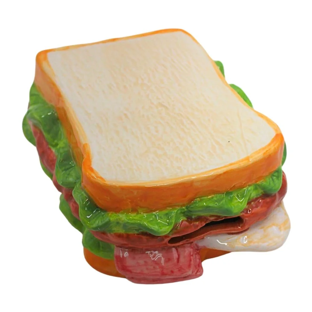 Керамічна скарбничка Dekohelden24 Сендвіч 12 х 6 х 15 см Білий хліб, фото №2