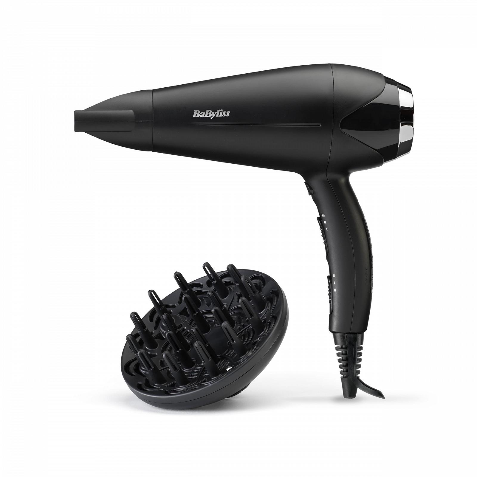 Фен BaByliss Turbo Smooth D572DE, 2200 Вт, с ионной технологией, черный, фото №1