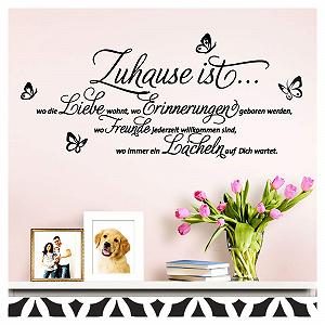 Наклейка на стіну Gran Dora W5456 Quote Home Is Loving Family Friends Чорний 70 x 27 см - Фото 1