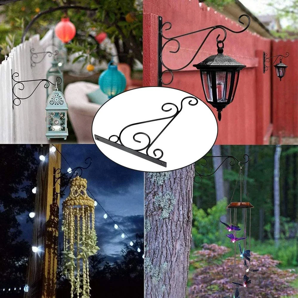 Гачки для підвісних кошиків Металеві з гвинтами 8 x 10 дюймів Чорні Набір із 2 шт., фото №8