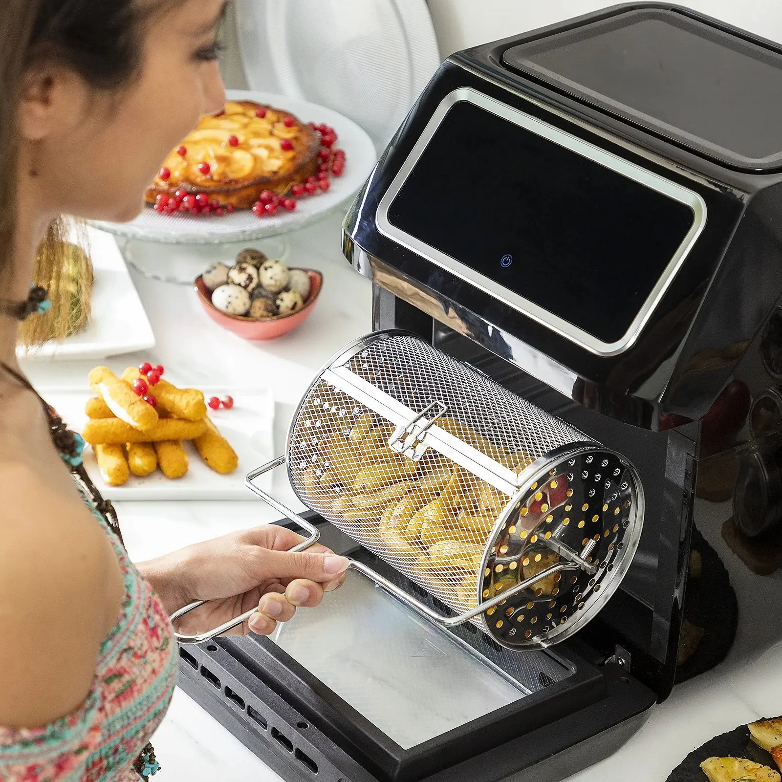 Мультипечь-печь InnovaGoods 12 л 1800 Вт 10 программ сенсорный экран смотровое окно, фото №5
