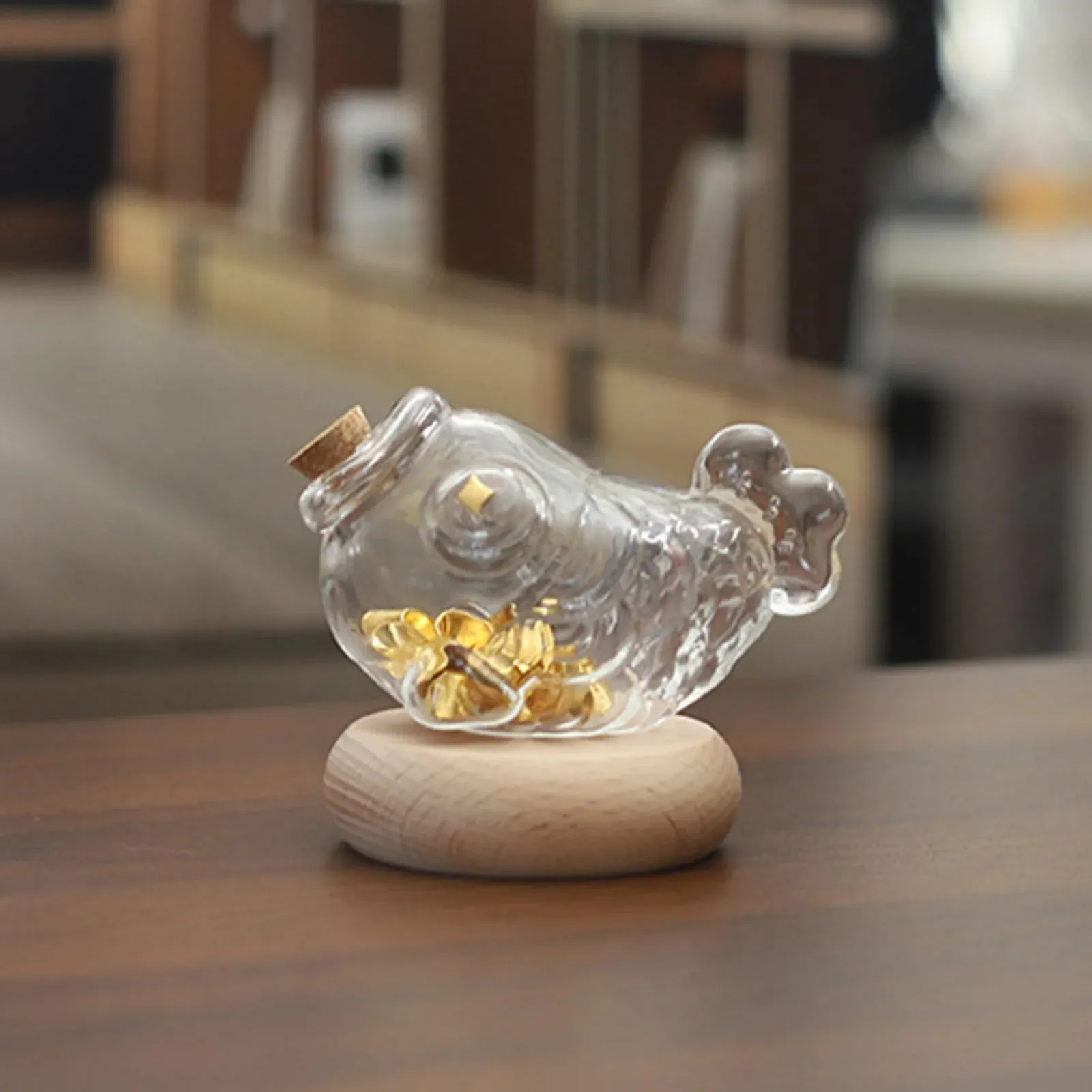 Копилка декоративная в форме рыбы прозрачная компактная, фото №5