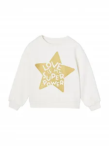 Толстовка для девочек Vertbaudet Basics с принтом - Фото 1