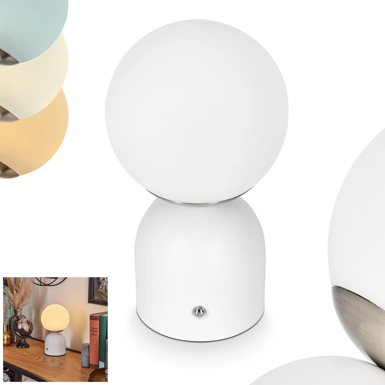 Настільна лампа Ulvsbyn LED димована метал/пластик сенсорний димер USB-C акумулятор 2.5 Ват 243 Люмен 2700-6500 Кельвін золотий/білий, фото №1