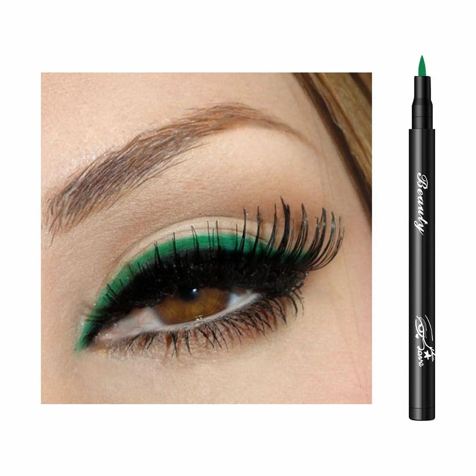 Підводка для очей  водостійка Зі спонжем М'який наконечник Швидко сохне, фото №2