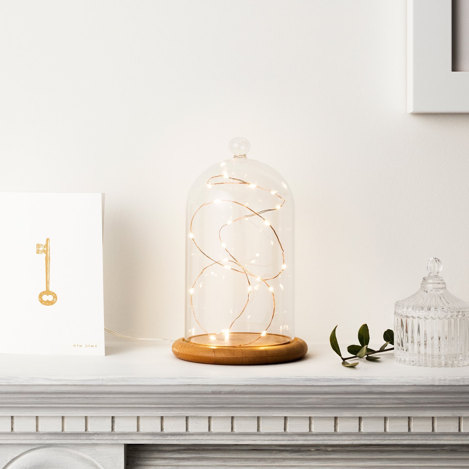 Дзвіночок Lights4fun Декоративний Скляний з 20 Micro Copper Wire Fairy Lights Теплий Білий, фото №2