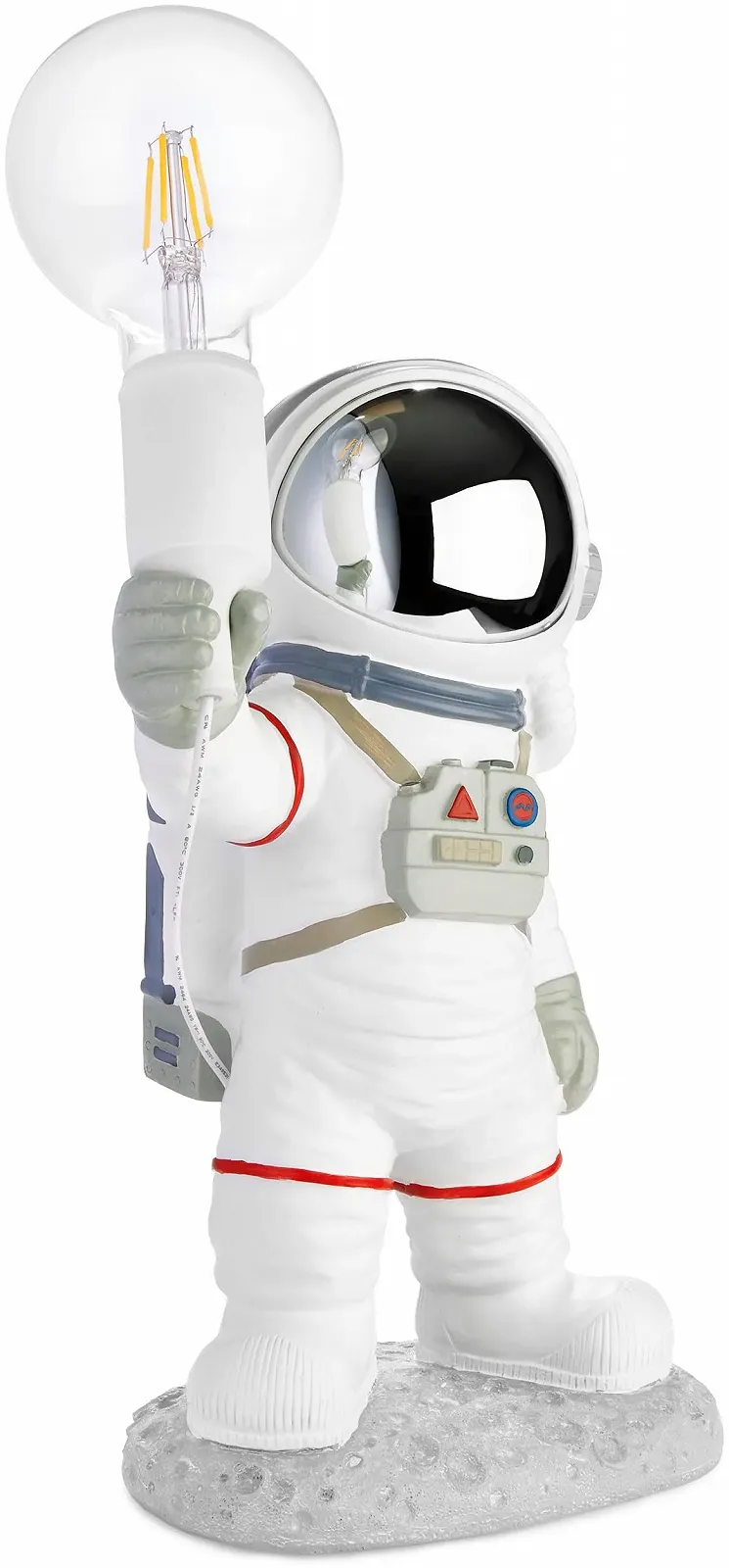 Настільна лампа BRUBAKER Astronaut E27 USB-C 40 см Біло-сріблястий, фото №6