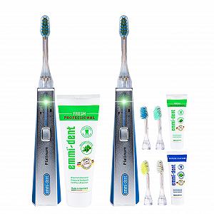 Ультразвукова зубна щітка emmi-dent Platinum Carbon Для дорослих і дітей Синій - Фото 1