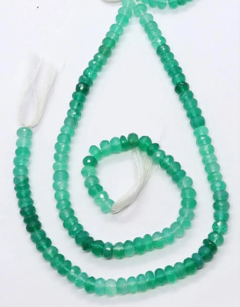 Бусины Розовый Оникс AAA Rondella Граненые 7-8 мм, фото №1