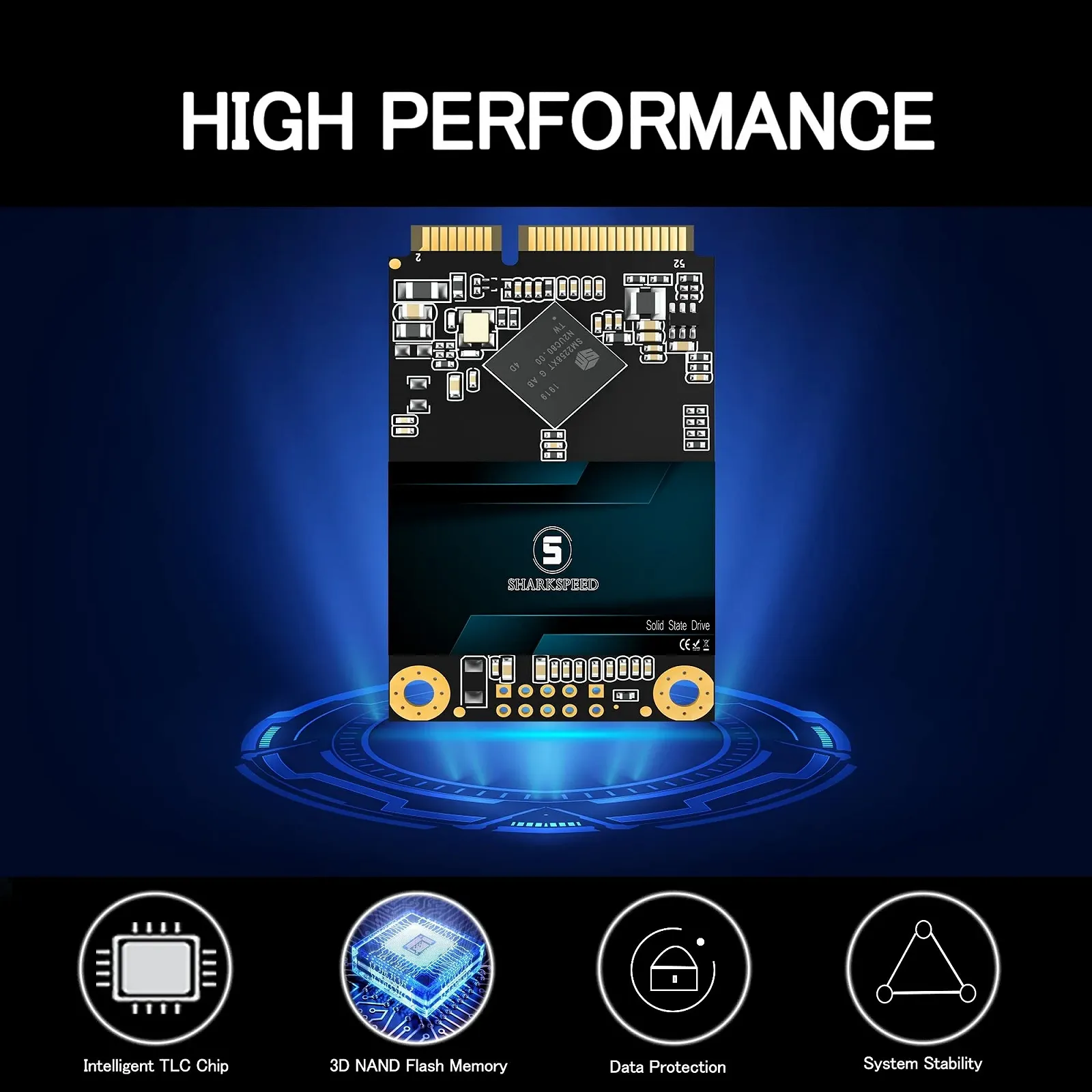 SSD S SHARKSPEED 1TB mSATA Mini SATA 3 6Gb/s TLC 3D NAND, фото №2