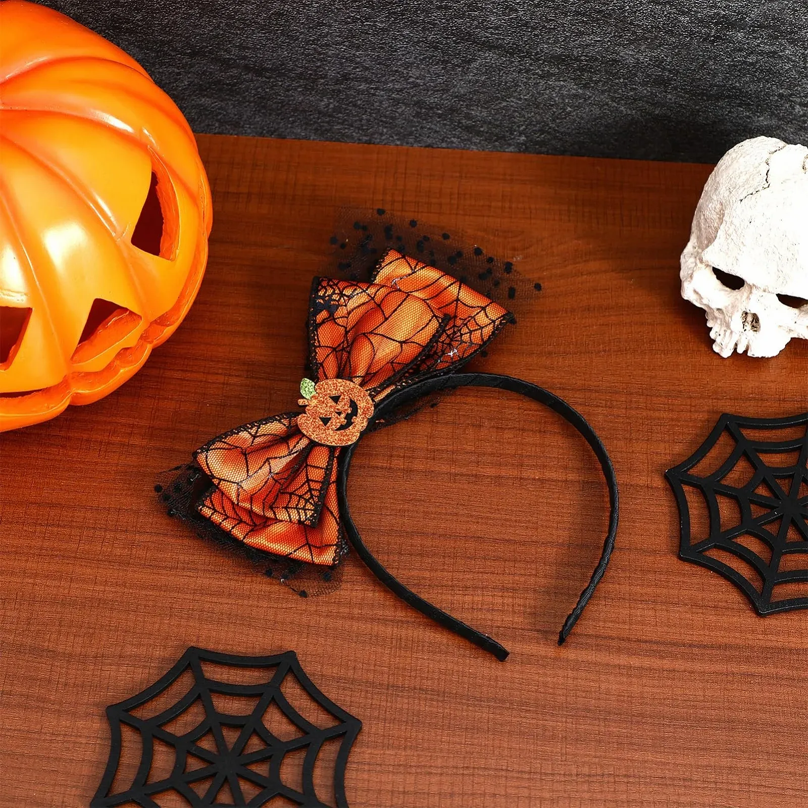 Обруч для волосся з гарбузовим бантом MAGICLULU, фото №6