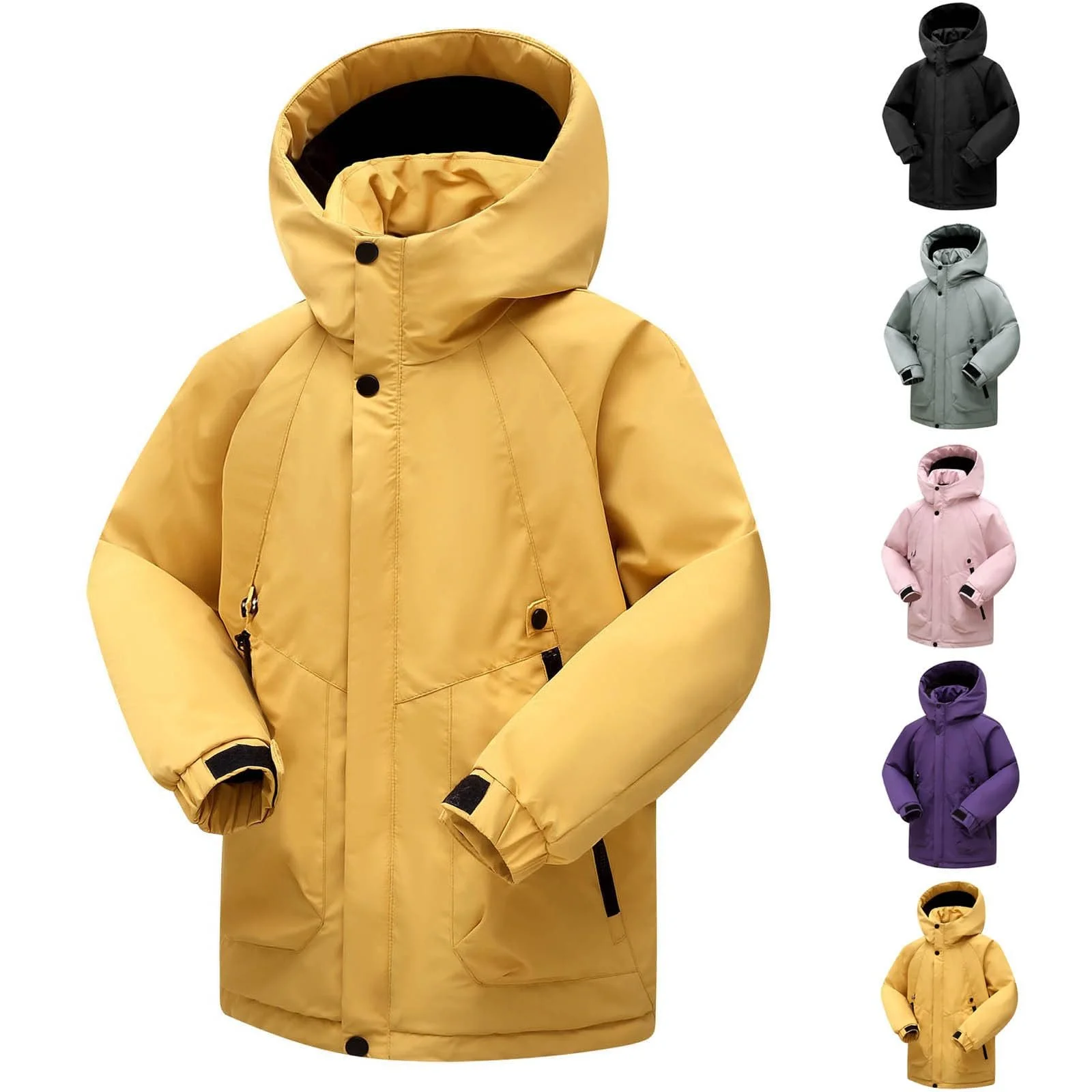 Водонепроницаемая куртка с капюшоном NZYIHAO для девочек и мальчиков, легкая ветровка-дождевик, теплая зимняя куртка для детей 7-14 лет, фото №2