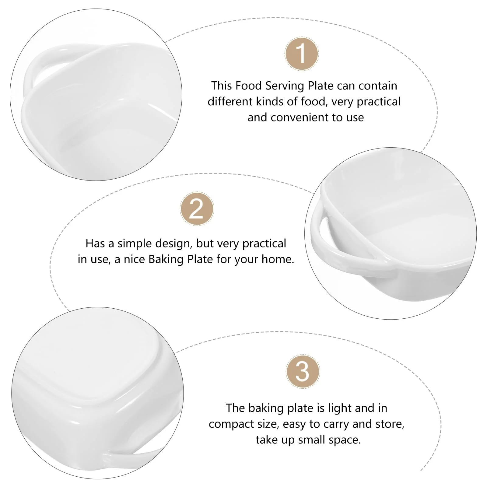 Форма для запікання Керамічна Прямокутна з подвійними ручками Термостійка, фото №5