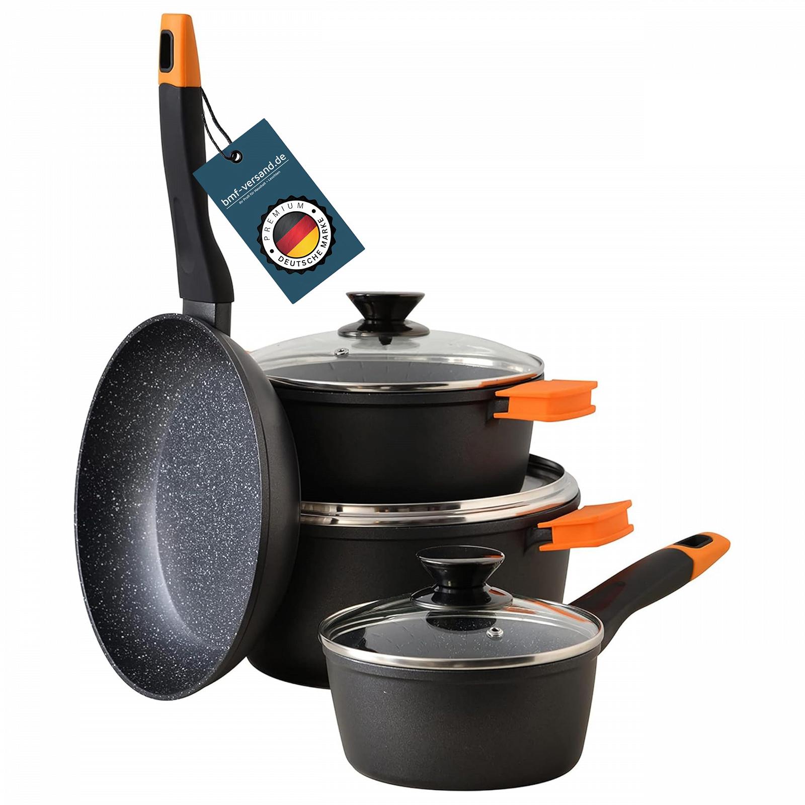 Набор кастрюль bmf-versand® 7 Предметов из алюминия Черный, фото №1 Набор кастрюль bmf-versand® 7 Предметов из алюминия Черный, фото №1