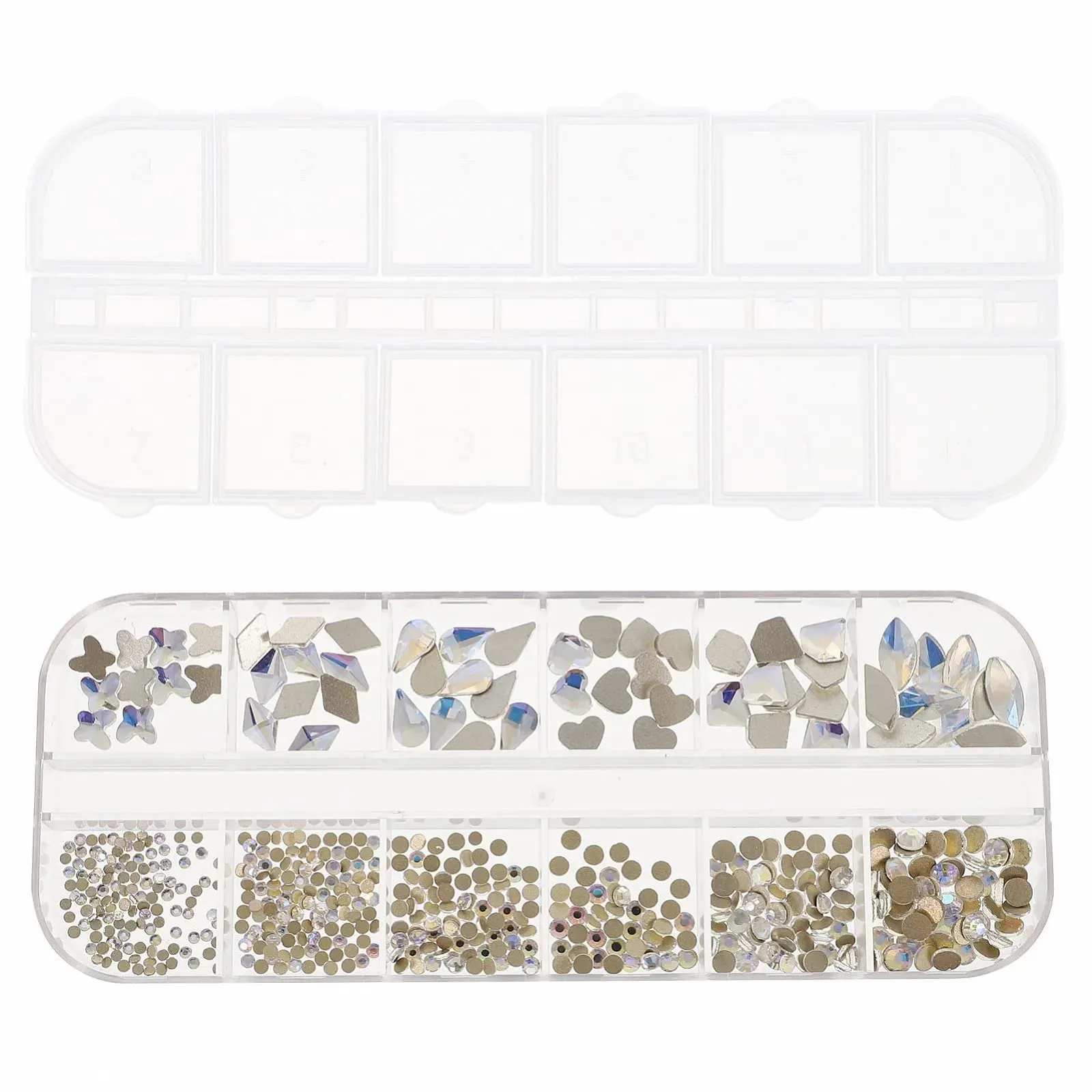 Стразы для ногтей FOMIYES в коробке, плоские бусины, 3D блестящие украшения для ногтей, как показано, фото №1