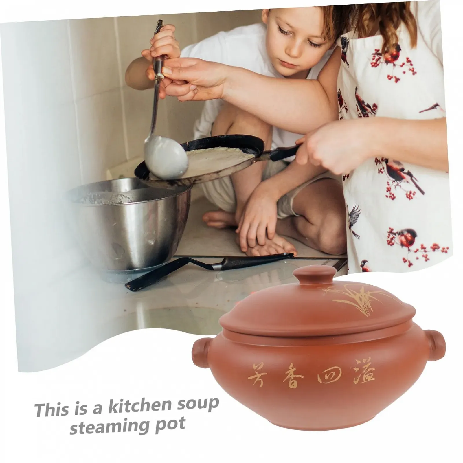 Пароварка керамическая термостойкая для мяса овощей и супов, фото №4 Пароварка керамическая термостойкая для мяса овощей и супов, фото №4