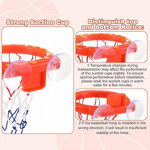 Игрушка для ванны: 5 мячей без отверстий + баскетбольное кольцо с крепкой присоской. synthetic.ua - Фото 1