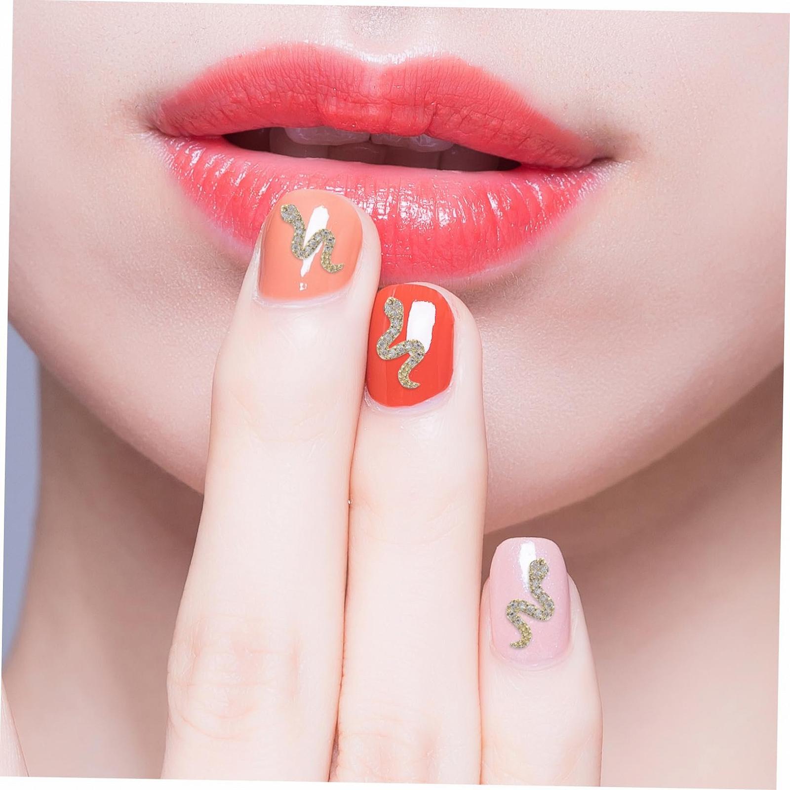 Подвески для ногтей Змея FOMIYES 5 шт. Металл со стразами, фото №5