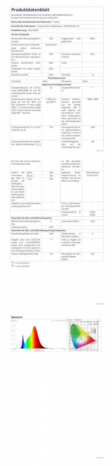 Настільна лампа Trango Moonlight 2019-03S з регулюванням яскравості та кольору CCT 3000K-6500K, LED 12.5 Вт матовий нікель/хром, фото №10