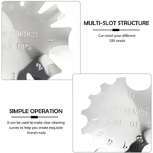 Трафарет для ногтей Healvian 3 шт. Металлическая пластина для французского маникюра synthetic.ua - Фото 1