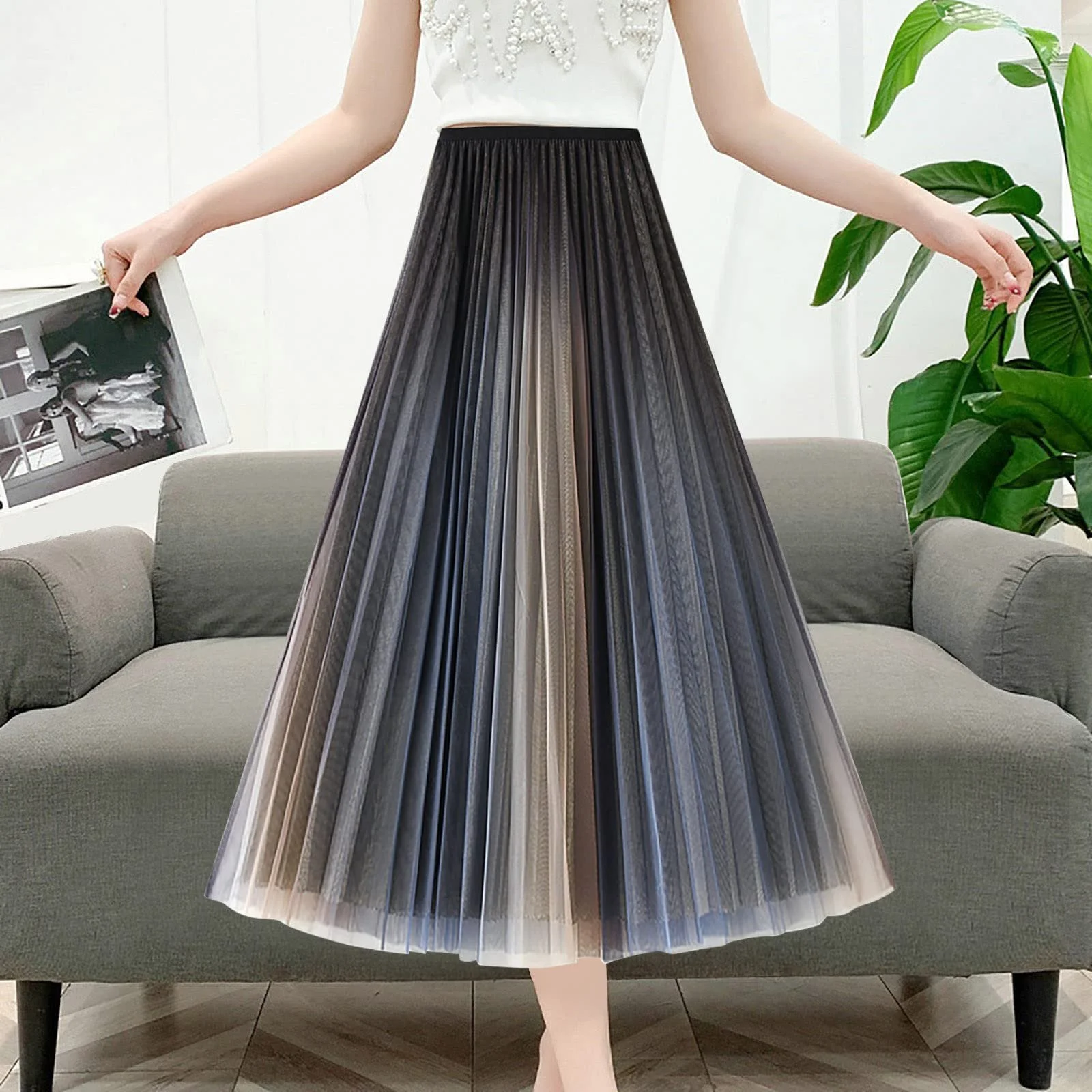 Жіноча спідниця-сітка Плісирована, фото №2