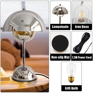 Настільна лампа ELINKUME Mushroom E27 G45 Silver synthetic.ua - Фото 1