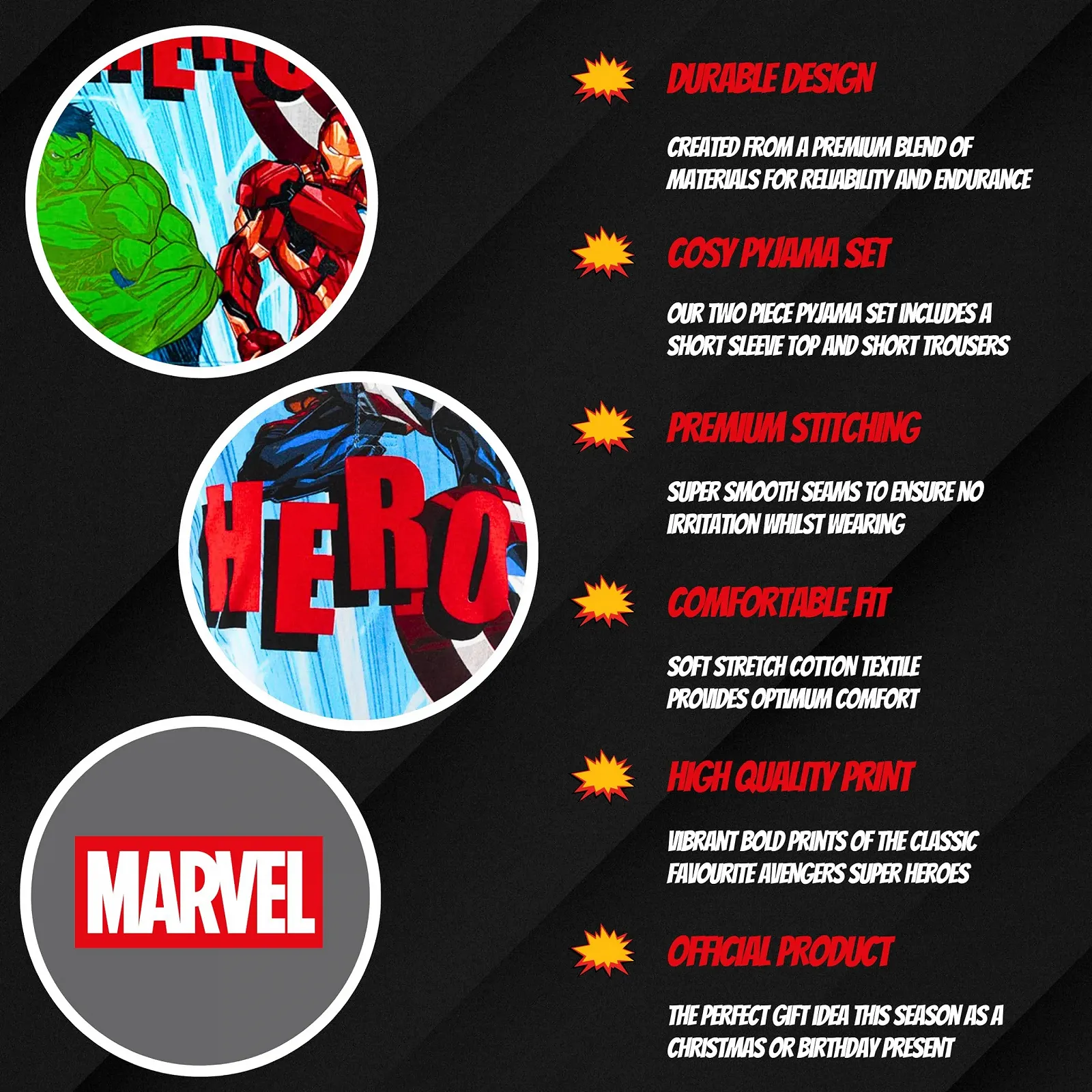 Комплект (футболка и шорты) Marvel Avengers для мальчиков Хлопок, фото №5