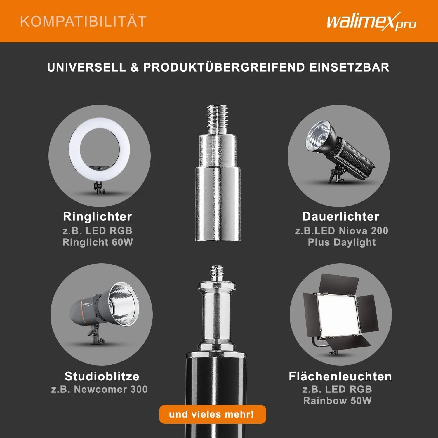 Штатив для лампы Walimex pro WT-806 256 см Черный, фото №3