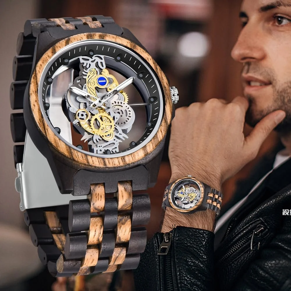 Мужские деревянные часы Tiong, дерево бамбук, инвертированная геометрия, аналоговые кварцевые часы для мужчин, деревянные часы ручной работы, фото №6 Мужские деревянные часы Tiong, дерево бамбук, инвертированная геометрия, аналоговые кварцевые часы для мужчин, деревянные часы ручной работы, фото №6