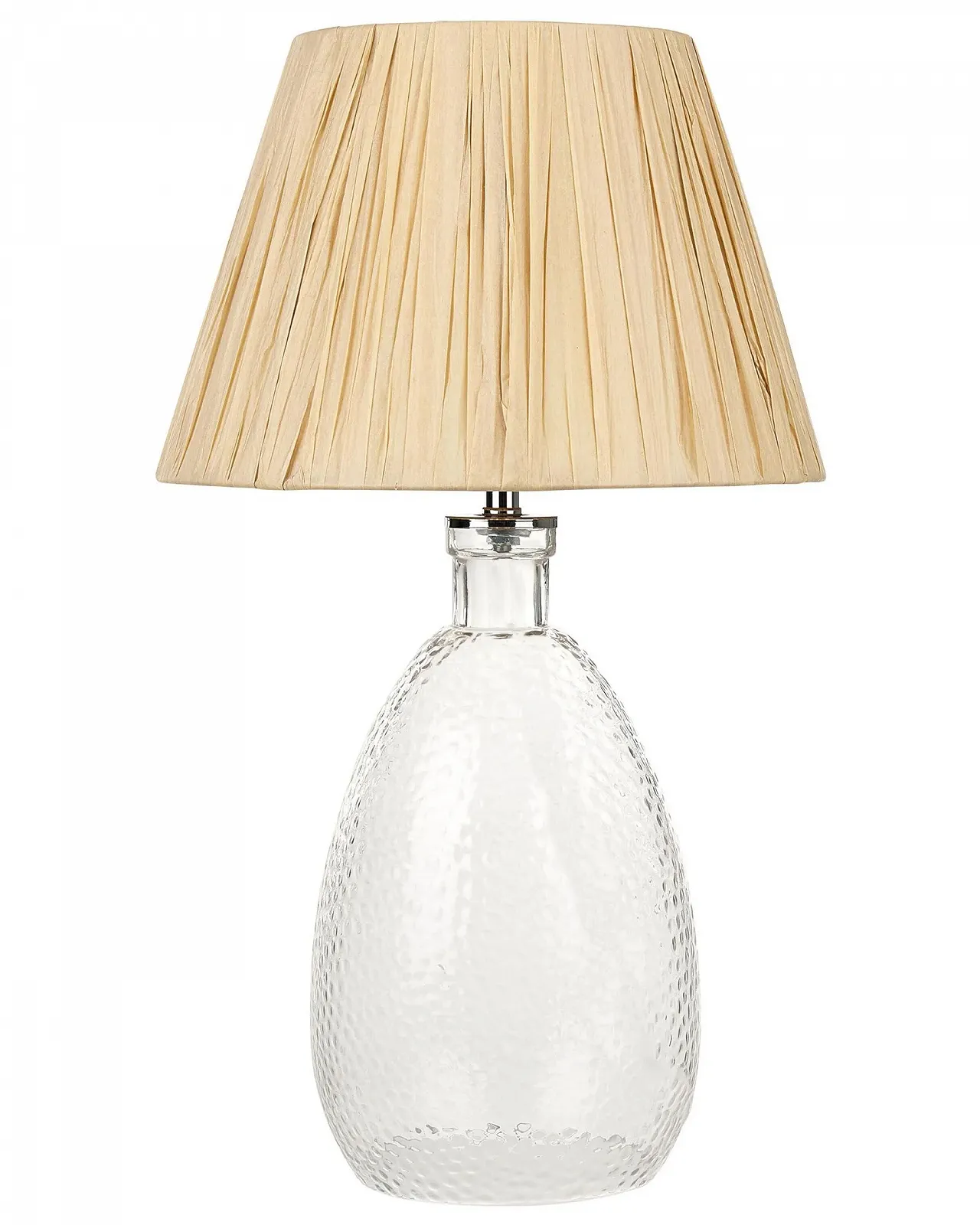 Настільна лампа Beliani Скляна Паперовий абажур Натуральна конусна форма 54 см White, фото №1