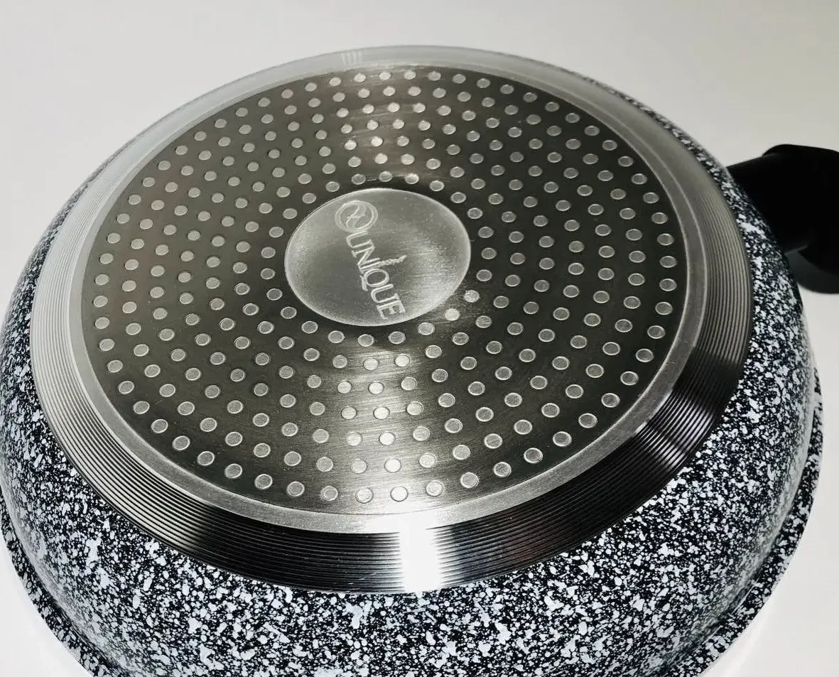 Сковорода 22 см светлый гранит UNIQUE UN-5103 Антипригарная Гранитная, фото №4 Сковорода 22 см светлый гранит UNIQUE UN-5103 Антипригарная Гранитная, фото №4