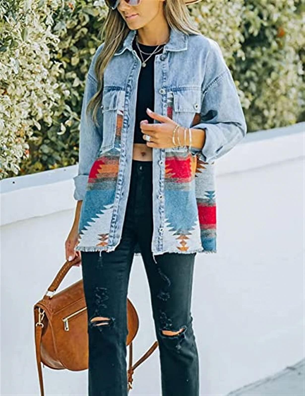 Джинсова Куртка Sawmew Oversized Casual Середня Довжина Trucker Vintage, фото №5
