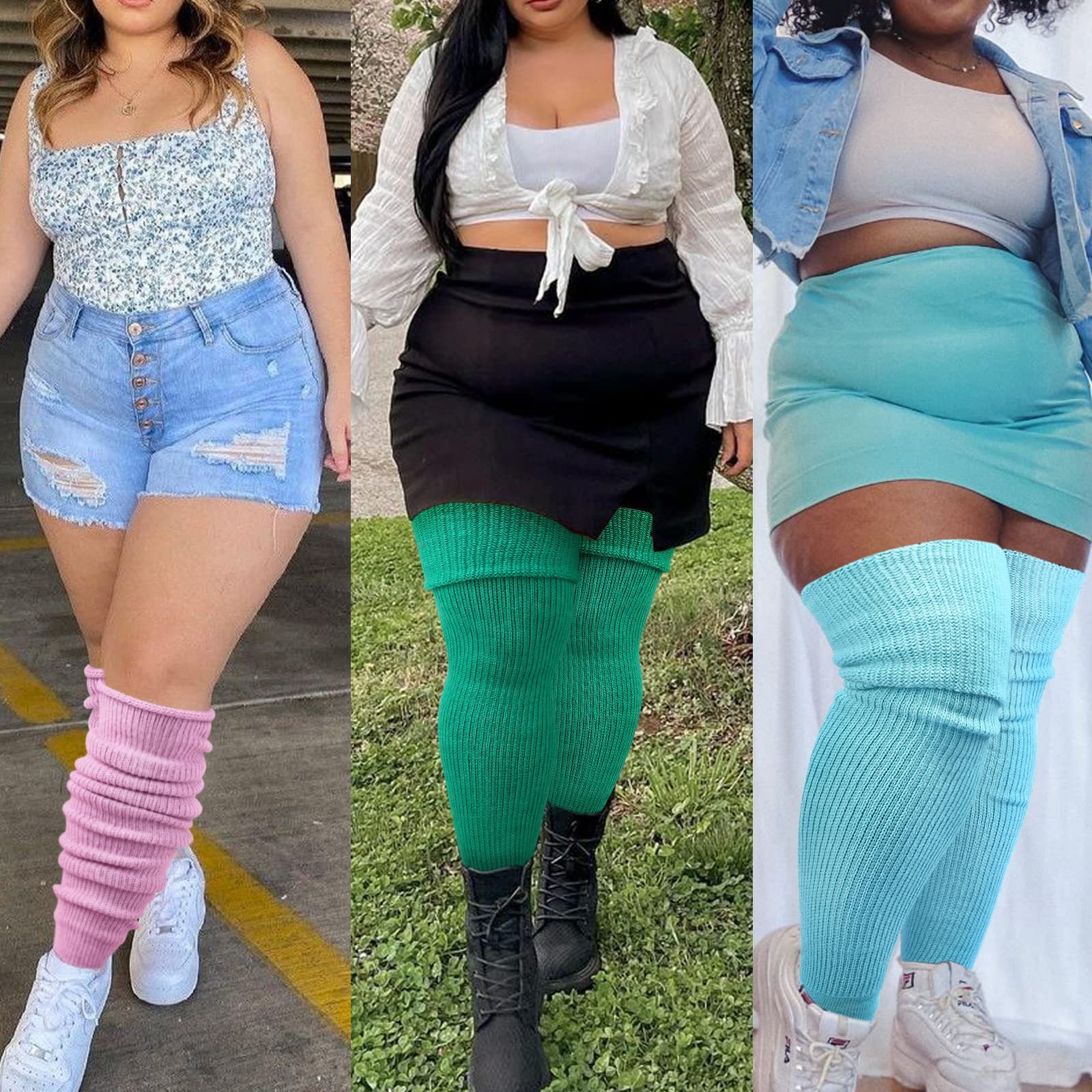 Женские носки DRESHOW Plus Size выше колена, очень длинные носки-ботфорты, гетры, фото №2