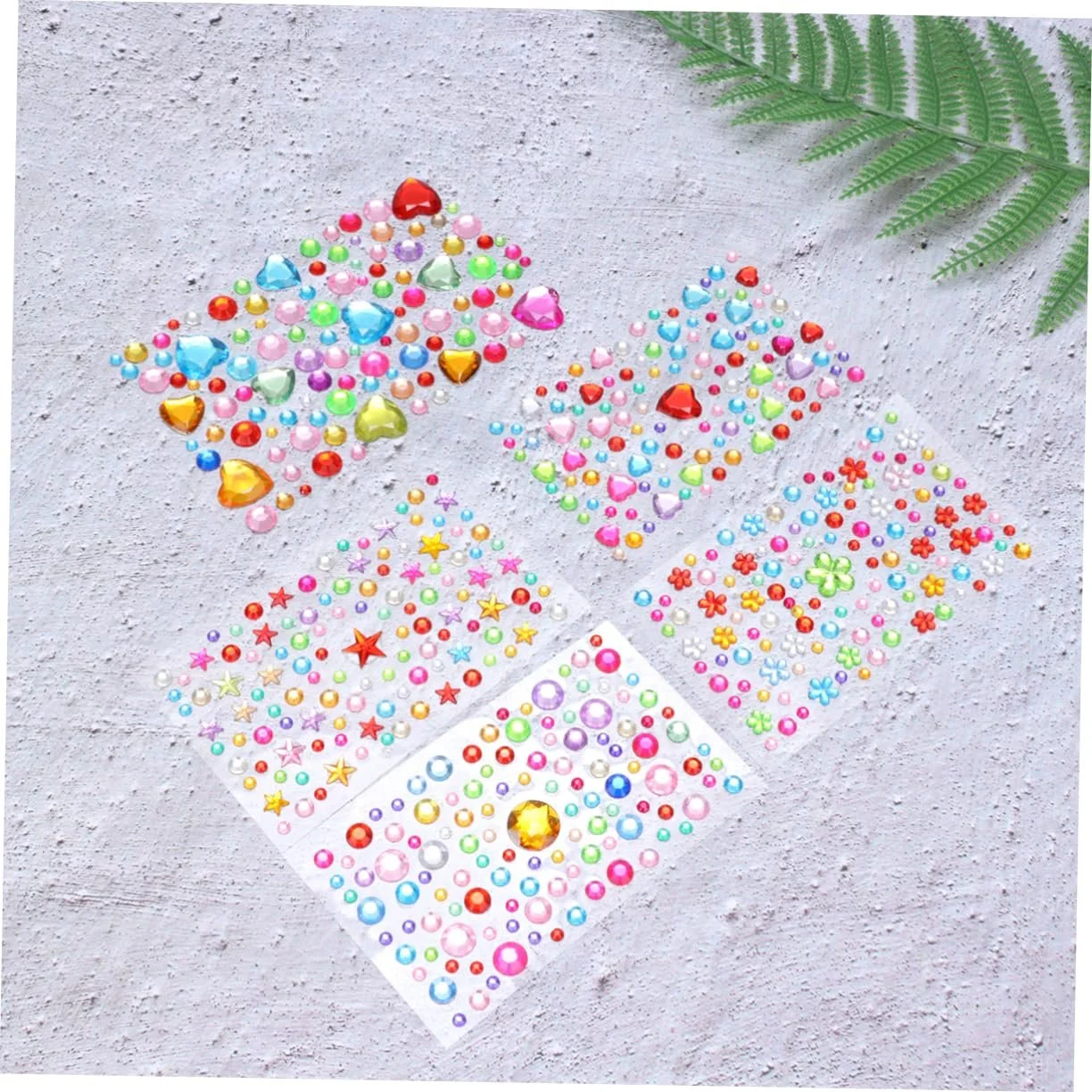 Наклейки со стразами акриловые 5 листов, фото №3