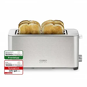 Купити Тостер CASO Classico T 4 Design, корпус з нержавіючої сталі, оптимальне регулювання рівня підсмажування на 5 рівнях, включає насадку для булочок, з додатковим підігрівом, функцією розморожування, для 4 скибочок тосту - Фото 1 Тостер CASO Classico T 4 Design, корпус з нержавіючої сталі, оптимальне регулювання рівня підсмажування на 5 рівнях, включає насадку для булочок, з додатковим підігрівом, функцією розморожування, для 4 скибочок тосту - Фото 1