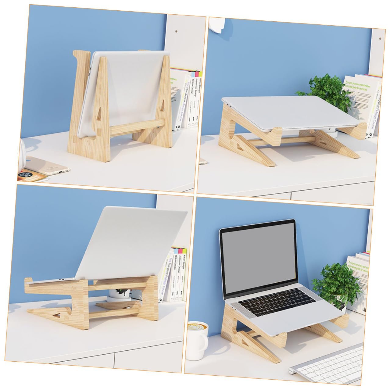 Підставка для ноутбука BESPORTBLE Ергономічна регульована по висоті Деревʼяна, фото №6