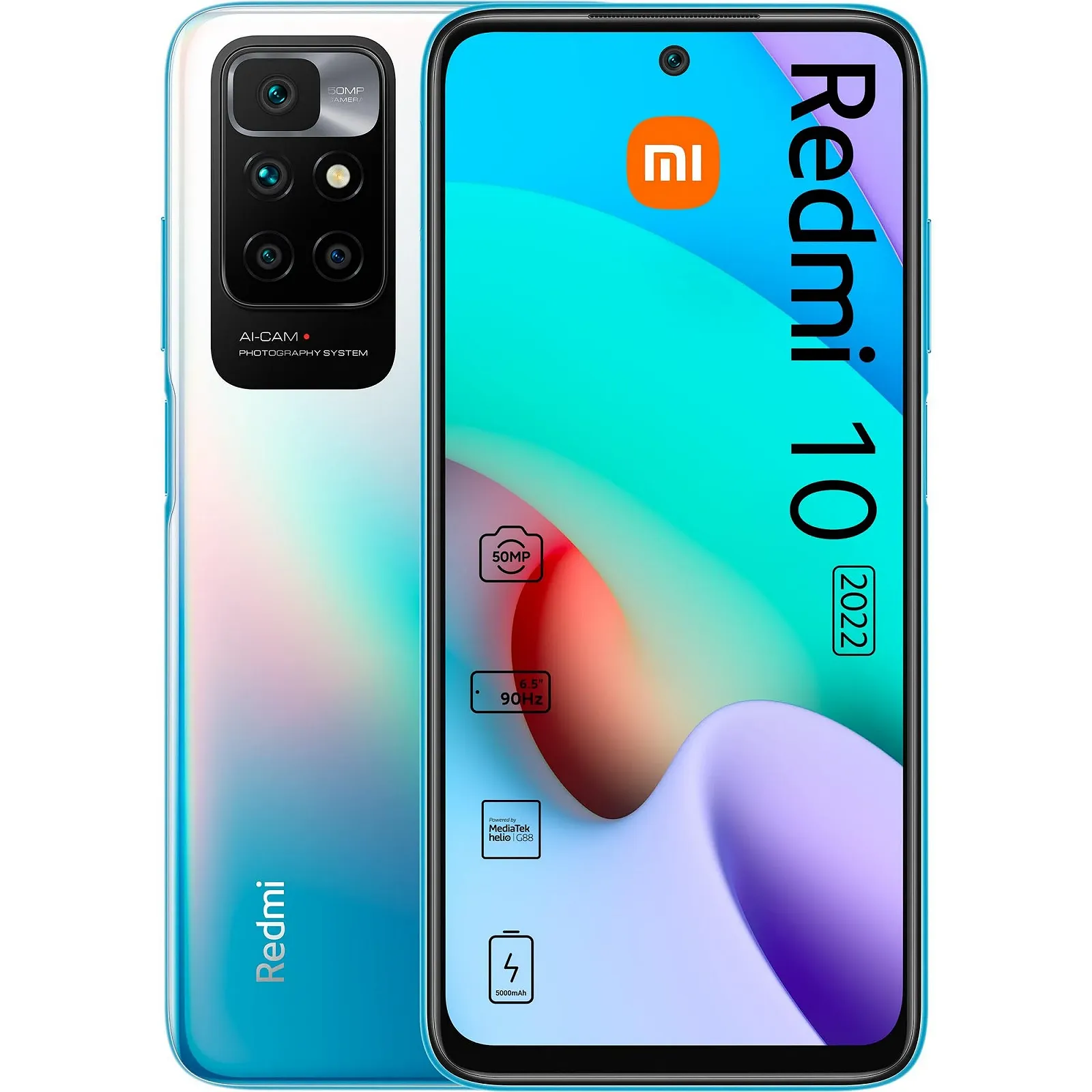 Смартфон Xiaomi Redmi 10 2022 6.5" FHD+ MediaTek Helio G88 4GB + 64GB Sea Blue, фото №1