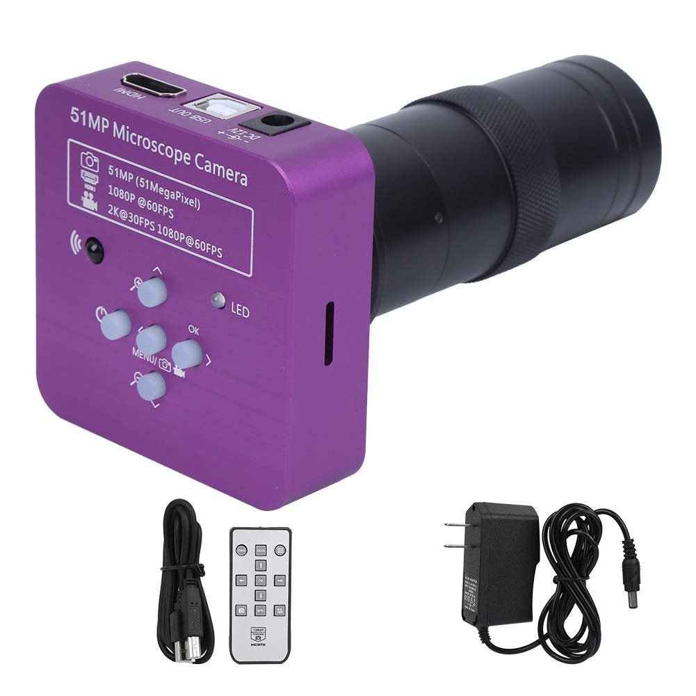 Камера для микроскопа Industrial 51MP 2K 1080P HDMI USB 8X-130X с зум-объективом C-Mount и CMOS-сенсором 5100 пикселей с пультом дистанционного управления, фото №1