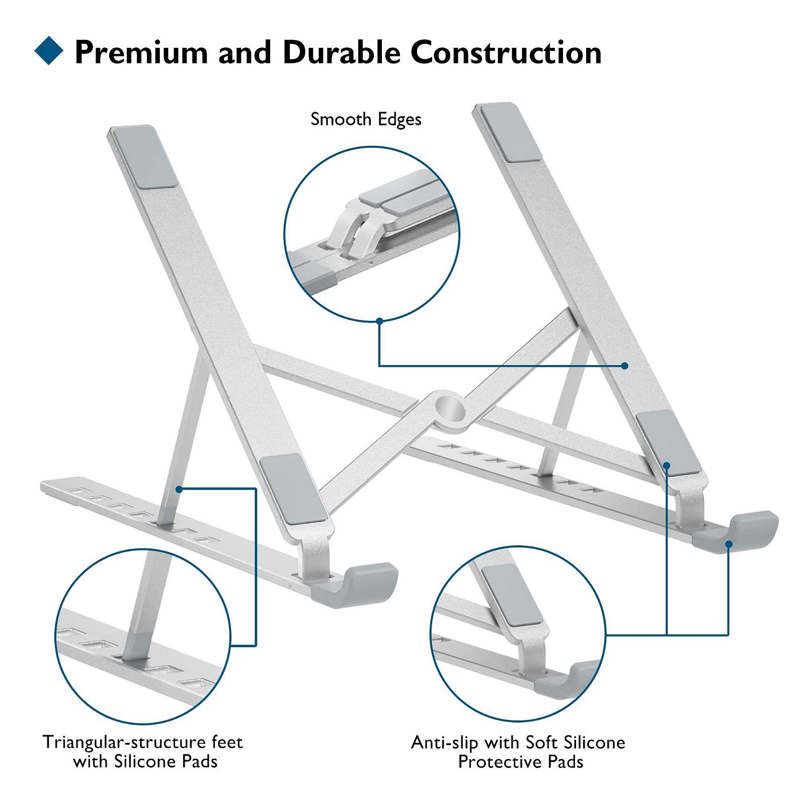 Підставка для ноутбука BONTEC алюмінієва багатокутна регульована 7-рівнева сумісна з усіма ноутбуками (до 17,3 дюймів), фото №4