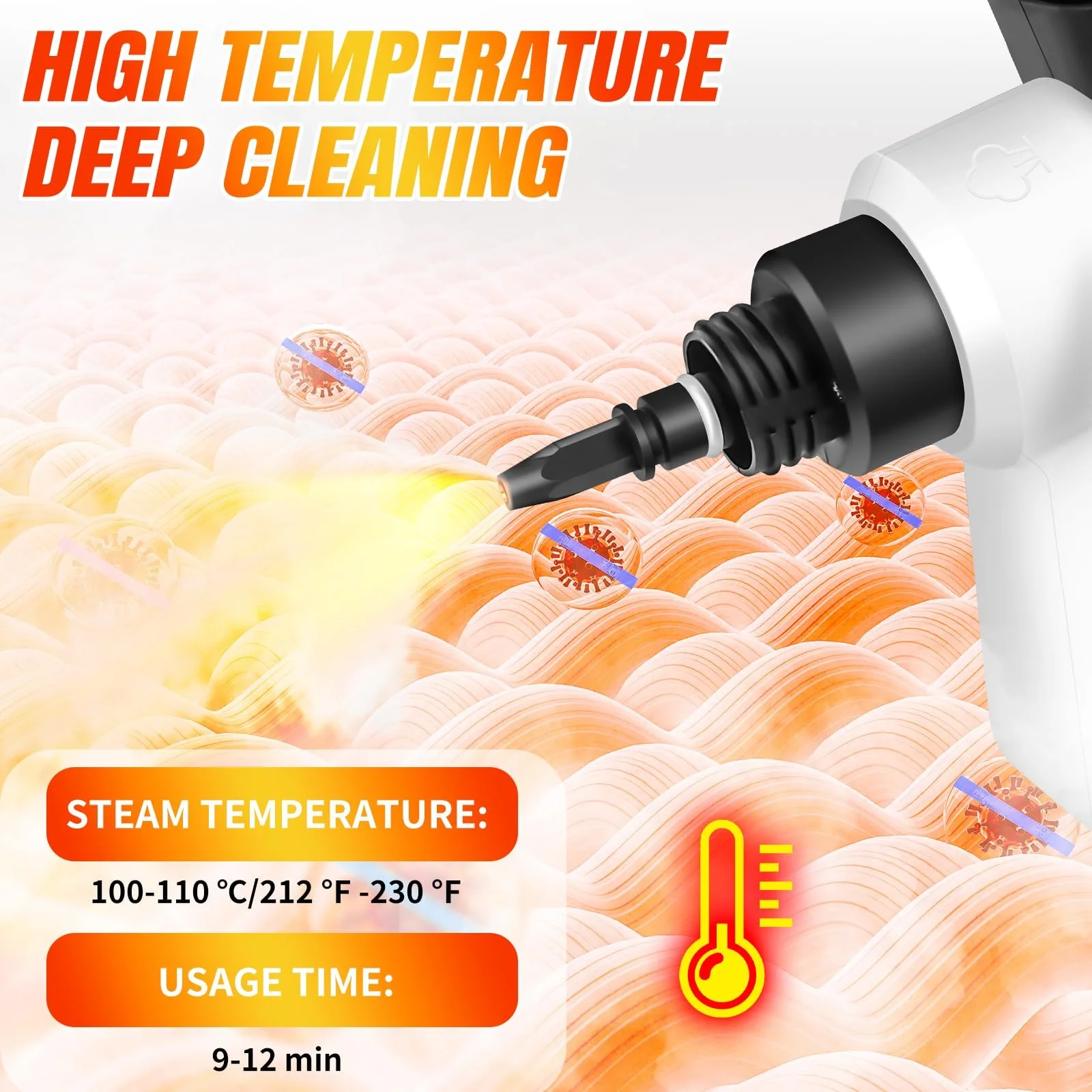 Пароочиститель Portable High Temperature 9 аксессуаров, фото №8