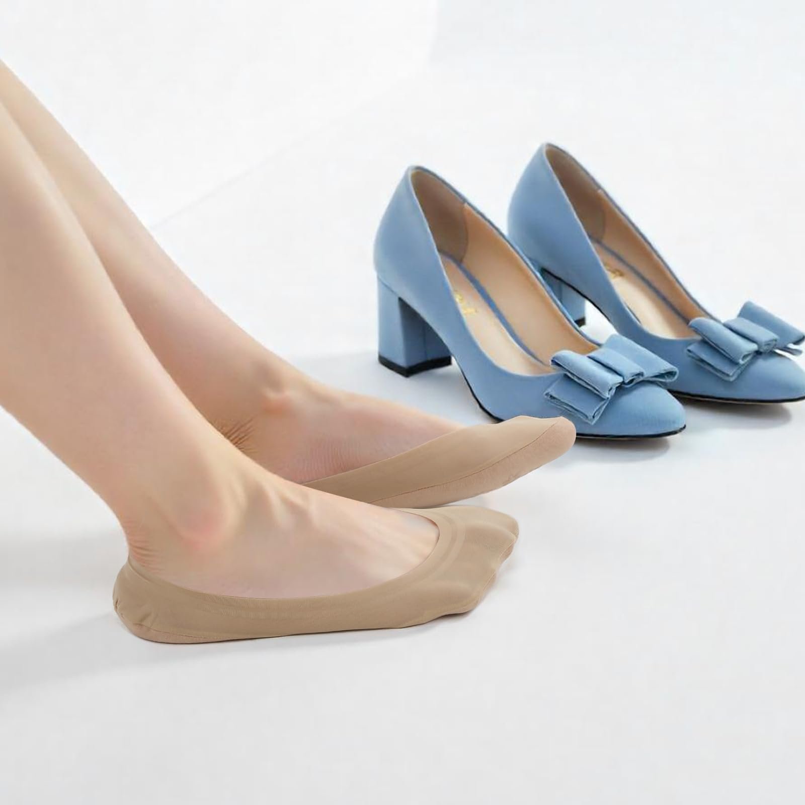 Носки-следки  Женские Черный, телесный, размер 39-43 (6 пар), фото №3