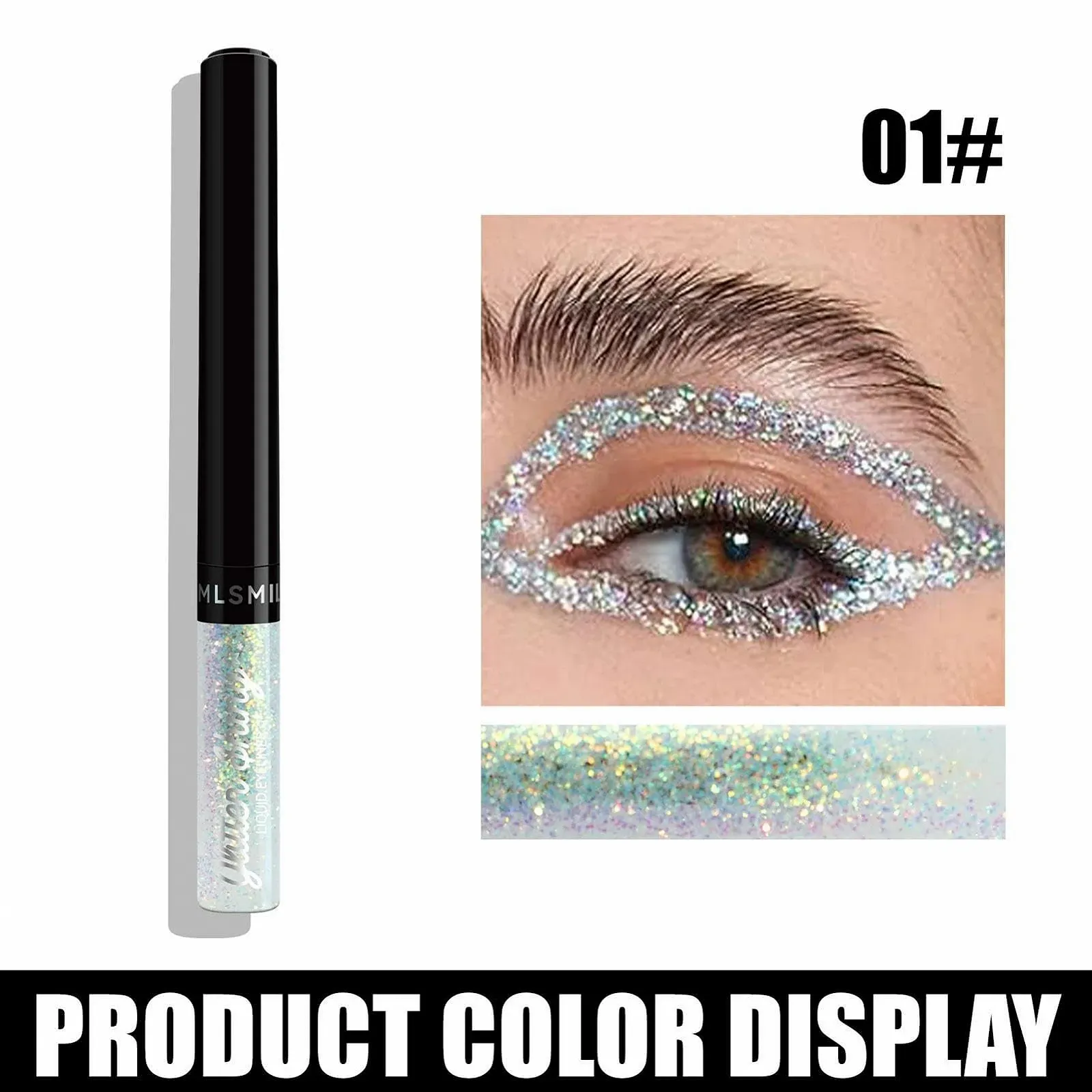 Подводка для глаз Pekmar, мерцающая, быстросохнущая, неоновая радуга, портативная, с блестками, фото №5