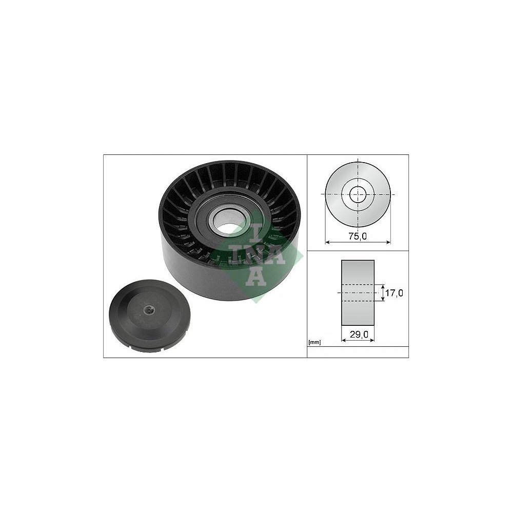 Ролик обвідний/напрямний Schaeffler INA 532 0536 10 поліклинового ременя AUDI SEAT, фото №1