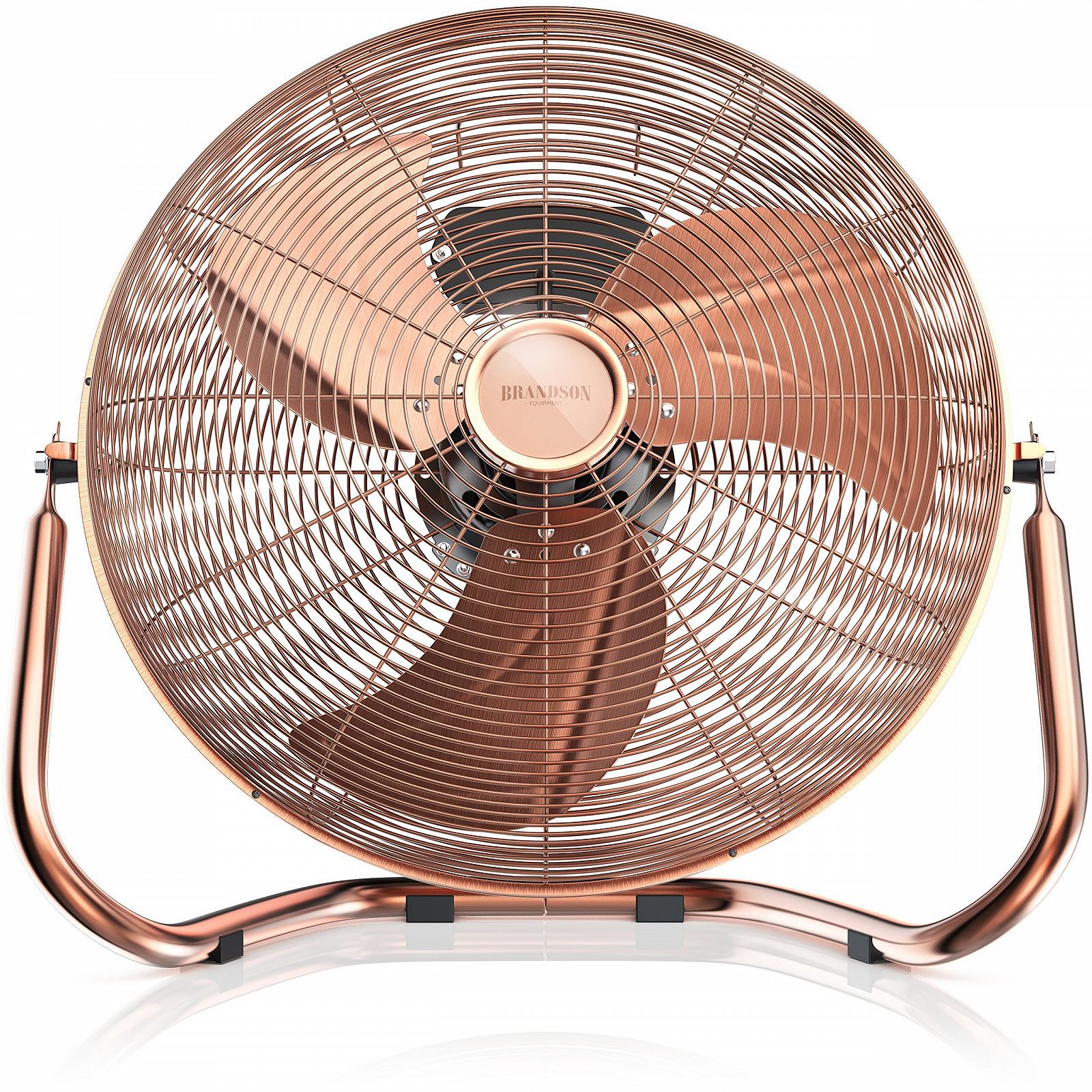Вентилятор напольный Brandson Retro Style 160 Ватт, медный дизайн, 50 см, фото №1
