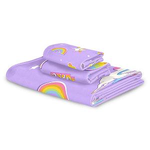 Набір рушників BEUSS Lila Regenbogen Einhorn 100% бавовна Фіолетовий synthetic.ua - Фото 1