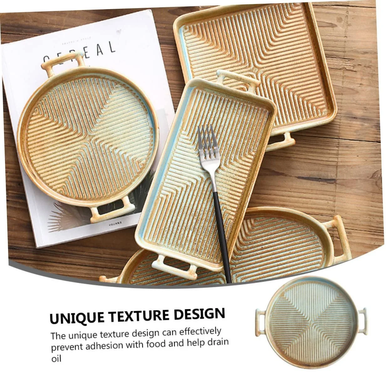 Форма для запекания Ретро Керамическая квадратная с двойной ручкой 1 шт, фото №5