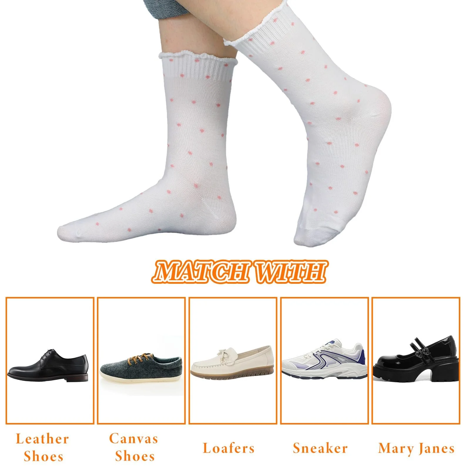 Шкарпетки з оборками (6 пар) Бавовняні Розмір 35-42, фото №5 Шкарпетки з оборками (6 пар) Бавовняні Розмір 35-42, фото №5