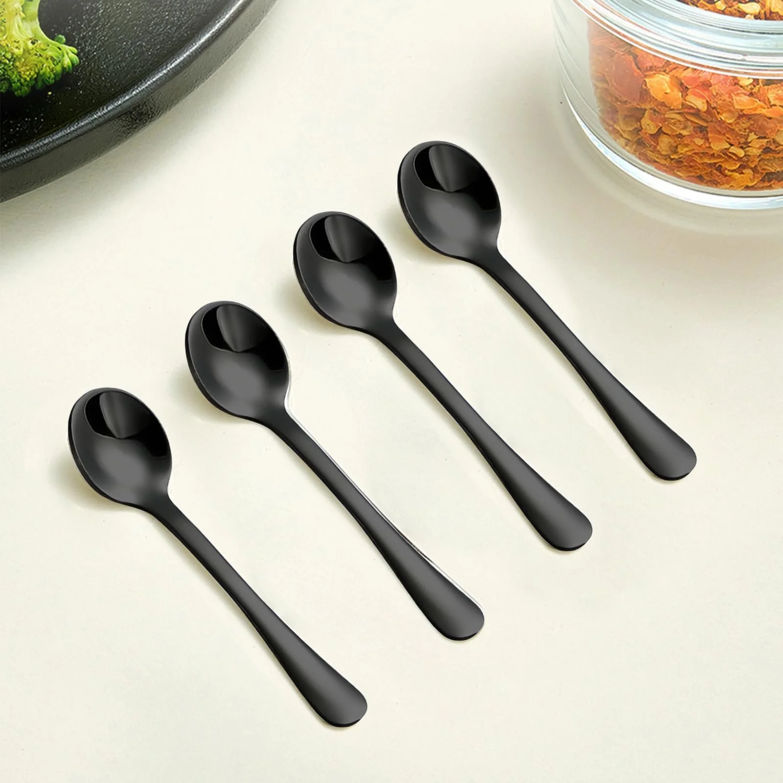 Ложка GlamRays Мініатюрна з нержавіючої сталі для спецій 7,5 см, 8 шт, Чорний, фото №5 Ложка GlamRays Мініатюрна з нержавіючої сталі для спецій 7,5 см, 8 шт, Чорний, фото №5