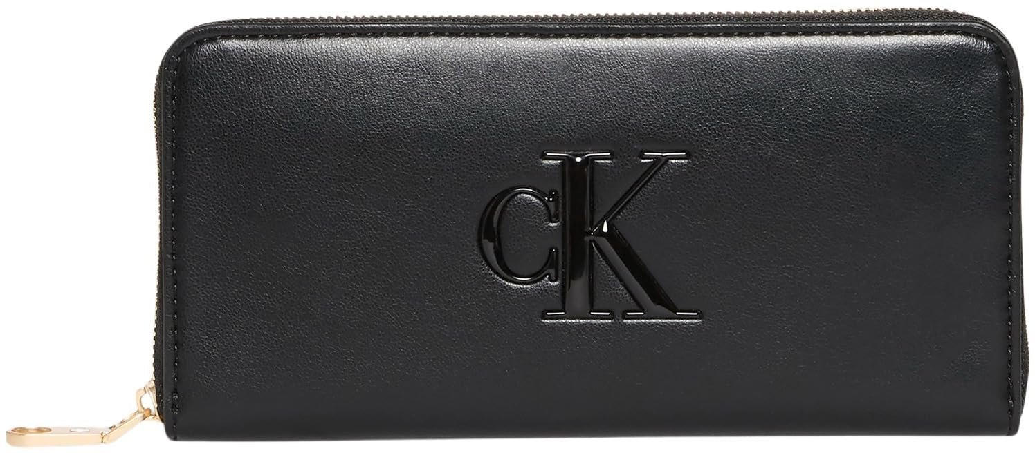 Гаманець Calvin Klein Bold Long Zip Around з логотипом, Чорний, фото №1